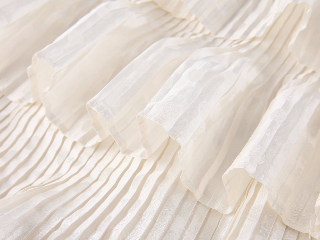 Vintage Glam Satin-Jacquard Tiered Skirt