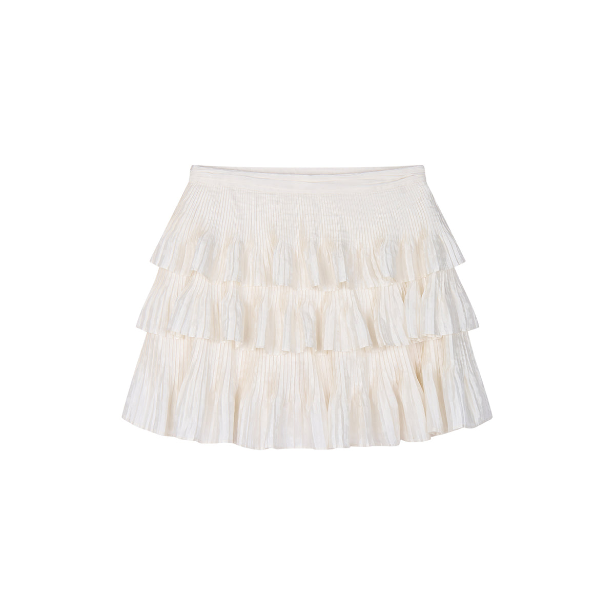 Vintage Glam Satin-Jacquard Tiered Skirt