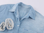 Romantic Lace Striped Shirt