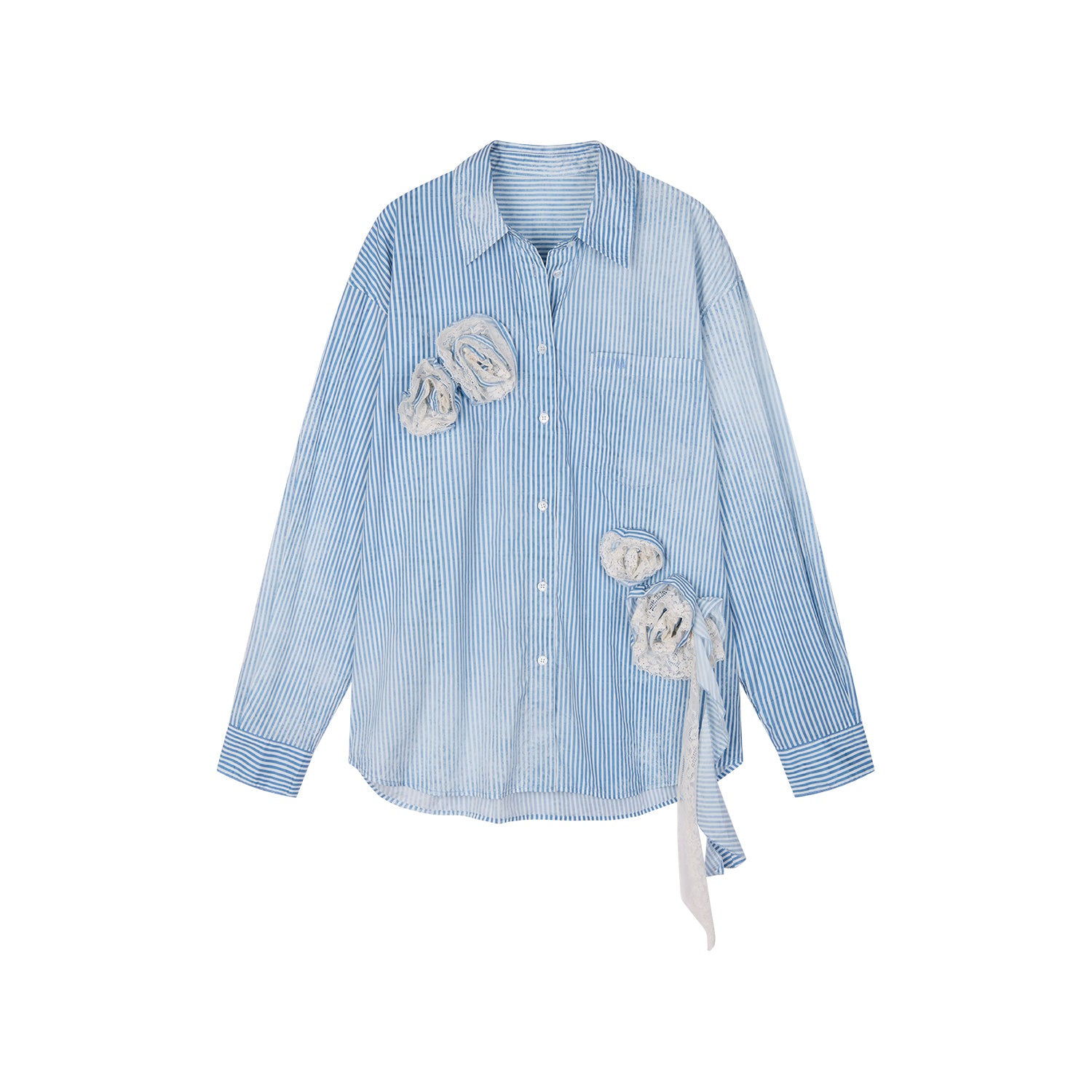 Romantic Lace Striped Shirt
