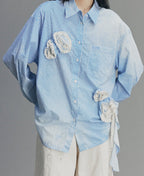 Romantic Lace Striped Shirt