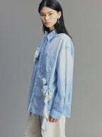Romantic Lace Striped Shirt