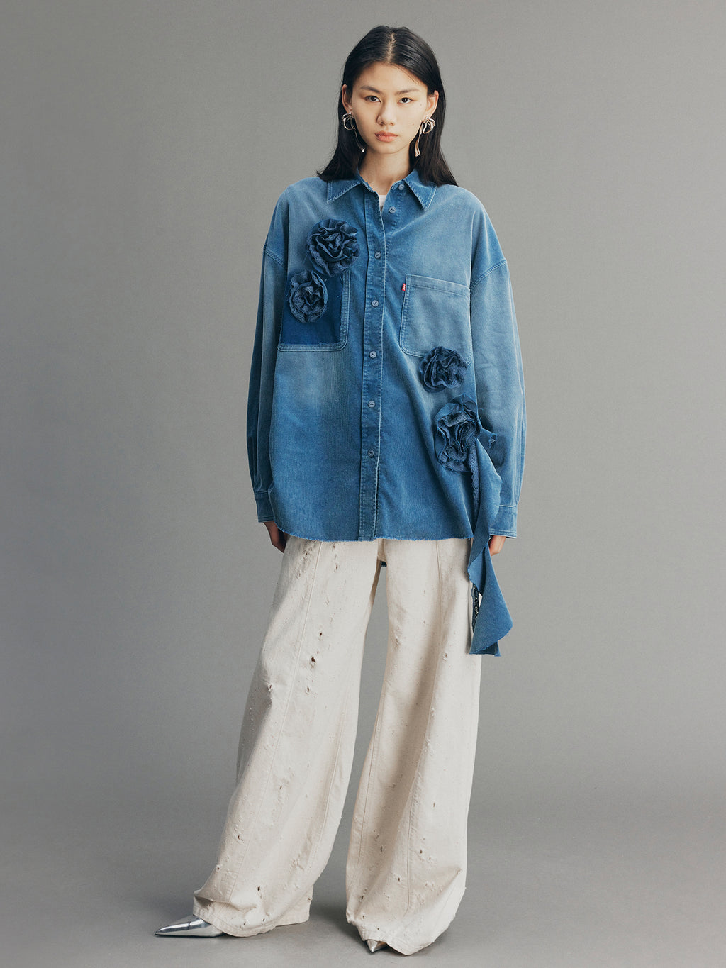 Vintage Romantic Lace Cargo Shirt