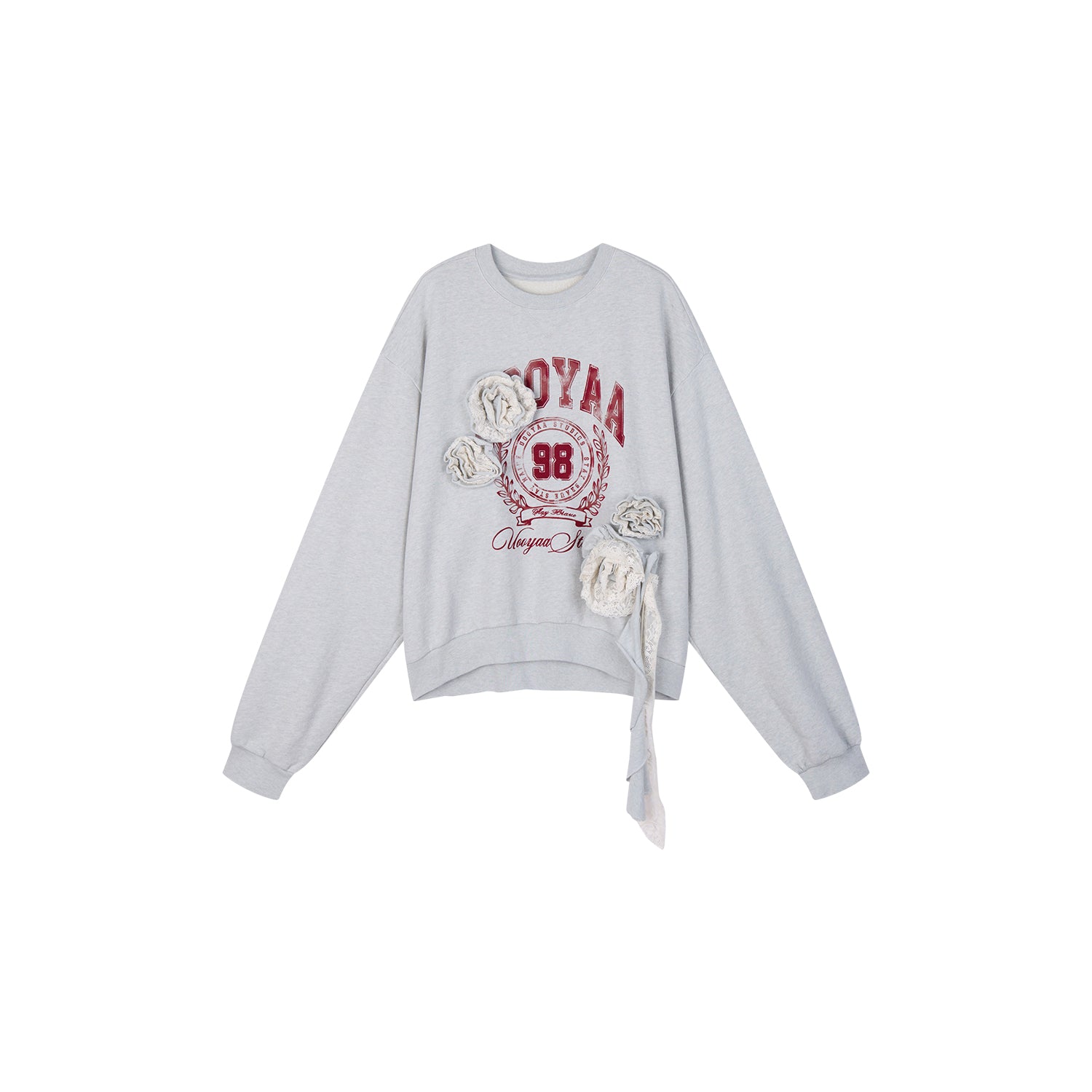Vintage Romantic Lace Applique Sweatshirt