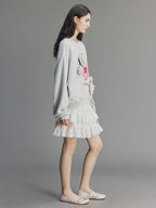 Vintage Romantic Lace Applique Sweatshirt