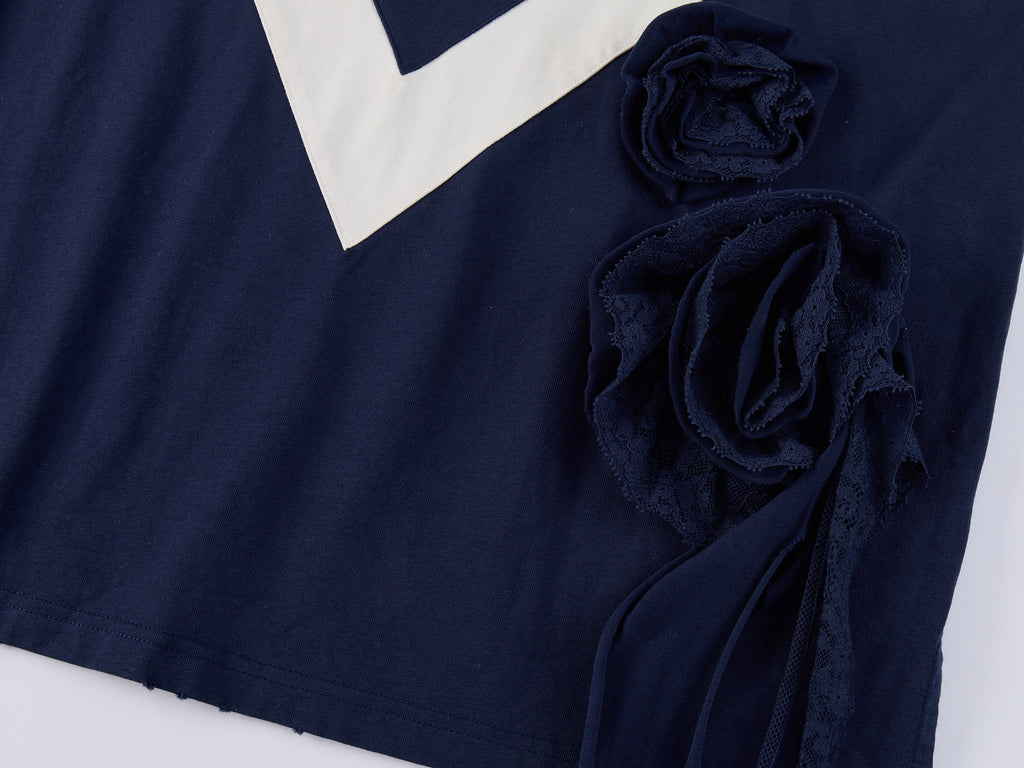 Vintage Romantic Lace Navy Sweatshirt