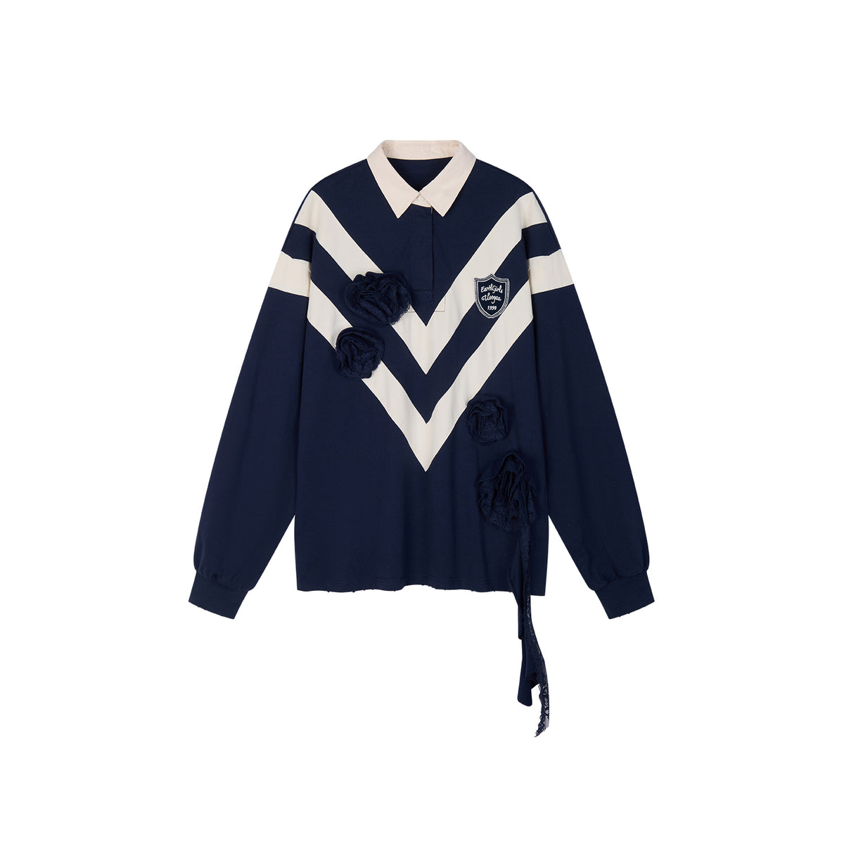 Vintage Romantic Lace Navy Sweatshirt