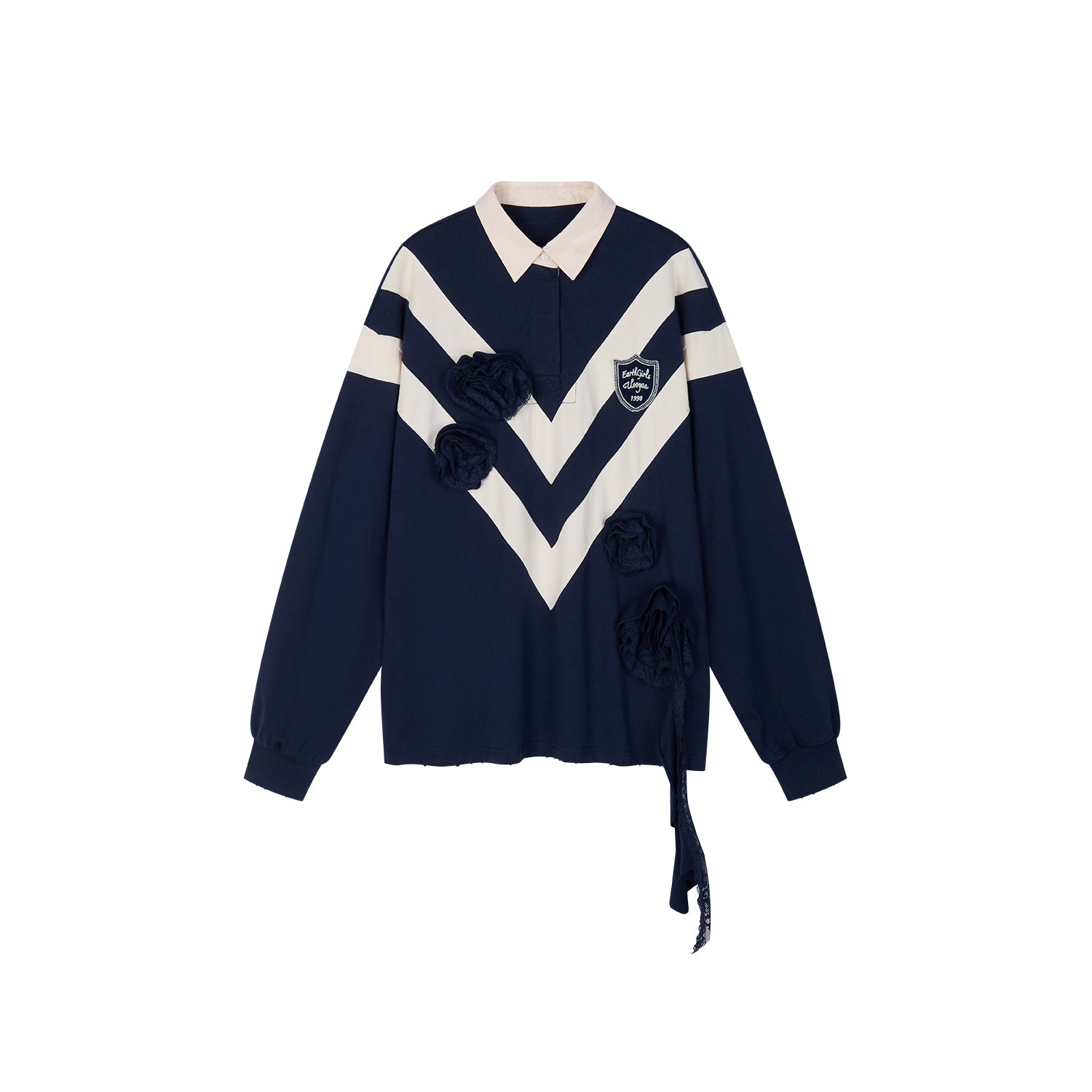 Vintage Romantic Lace Navy Sweatshirt