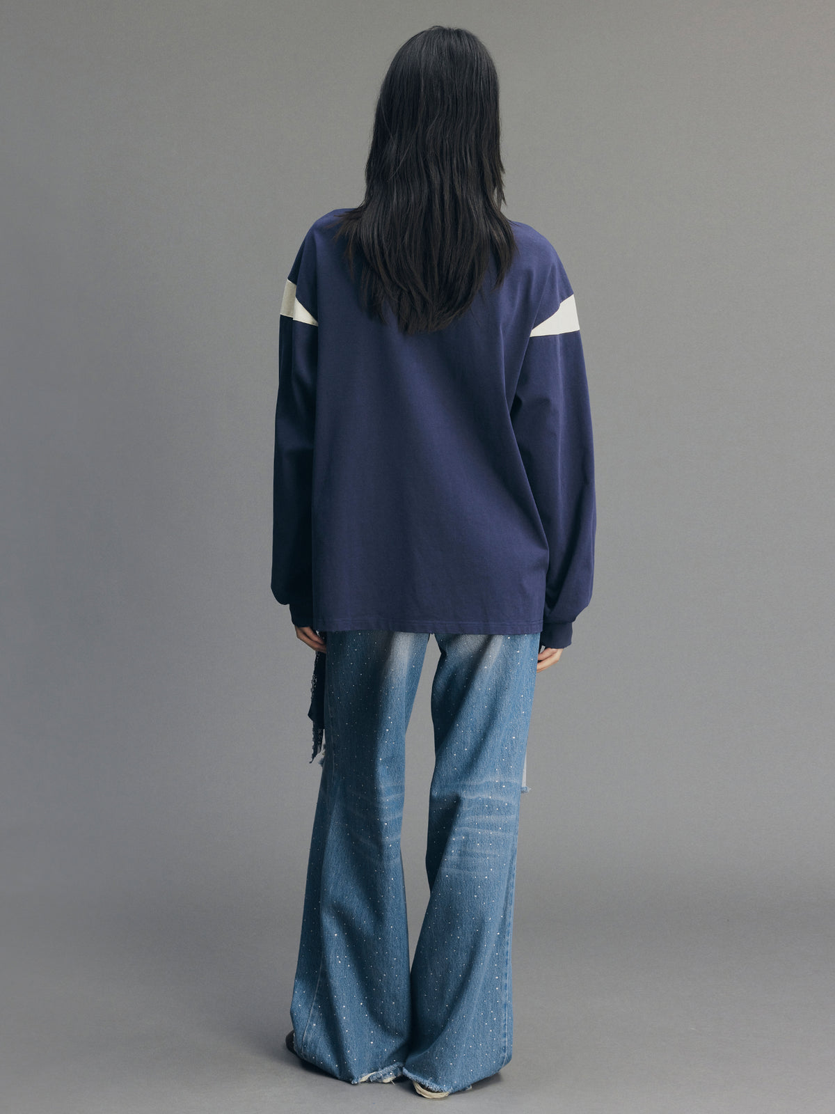 Vintage Romantic Lace Navy Sweatshirt