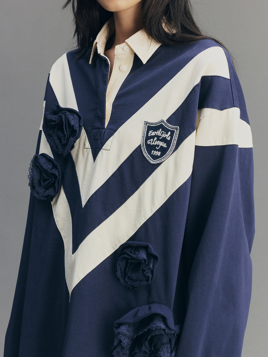 Vintage Romantic Lace Navy Sweatshirt