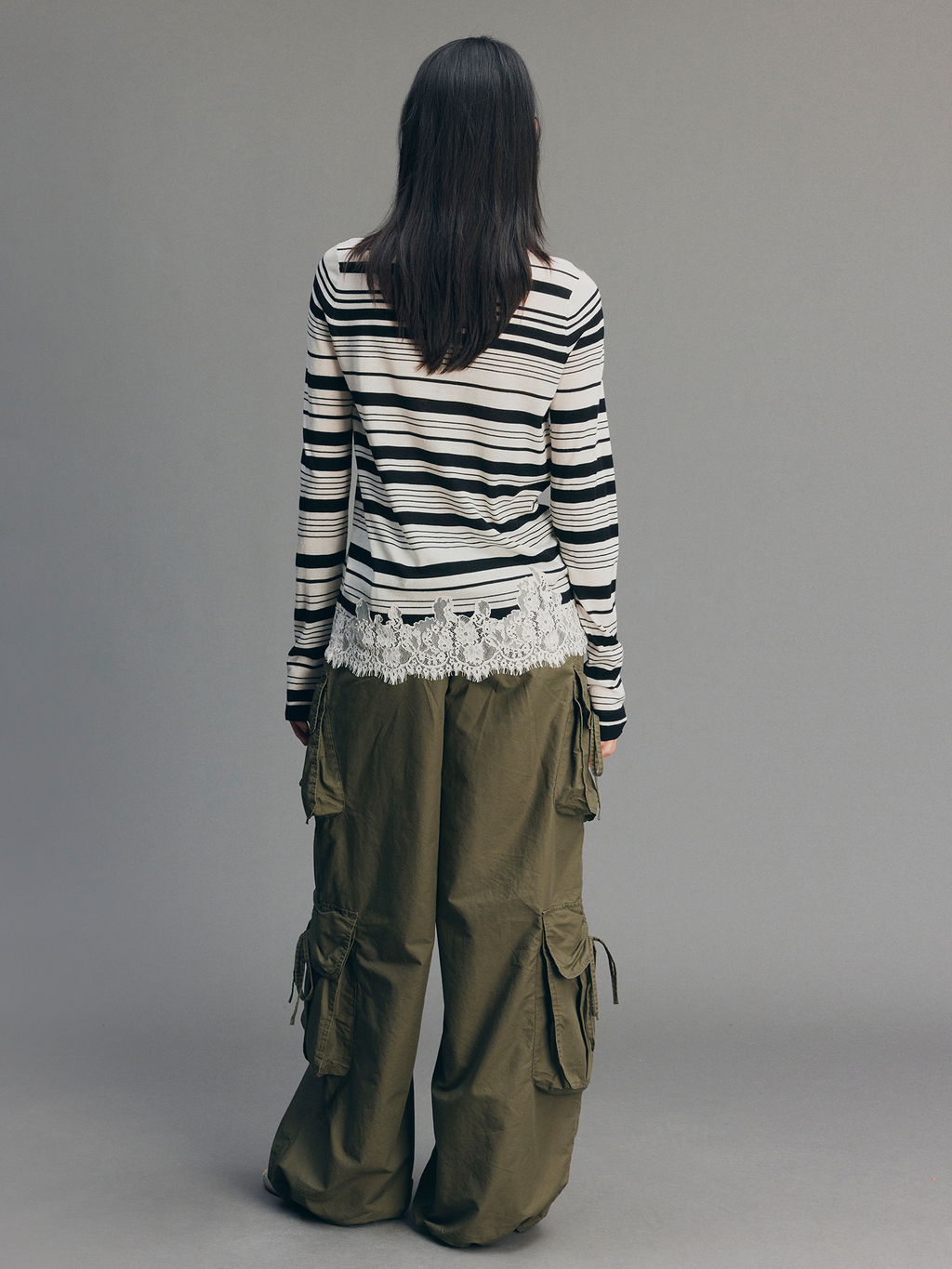 Sporty Cherry Lace Embroidered Henley Sweatshirt