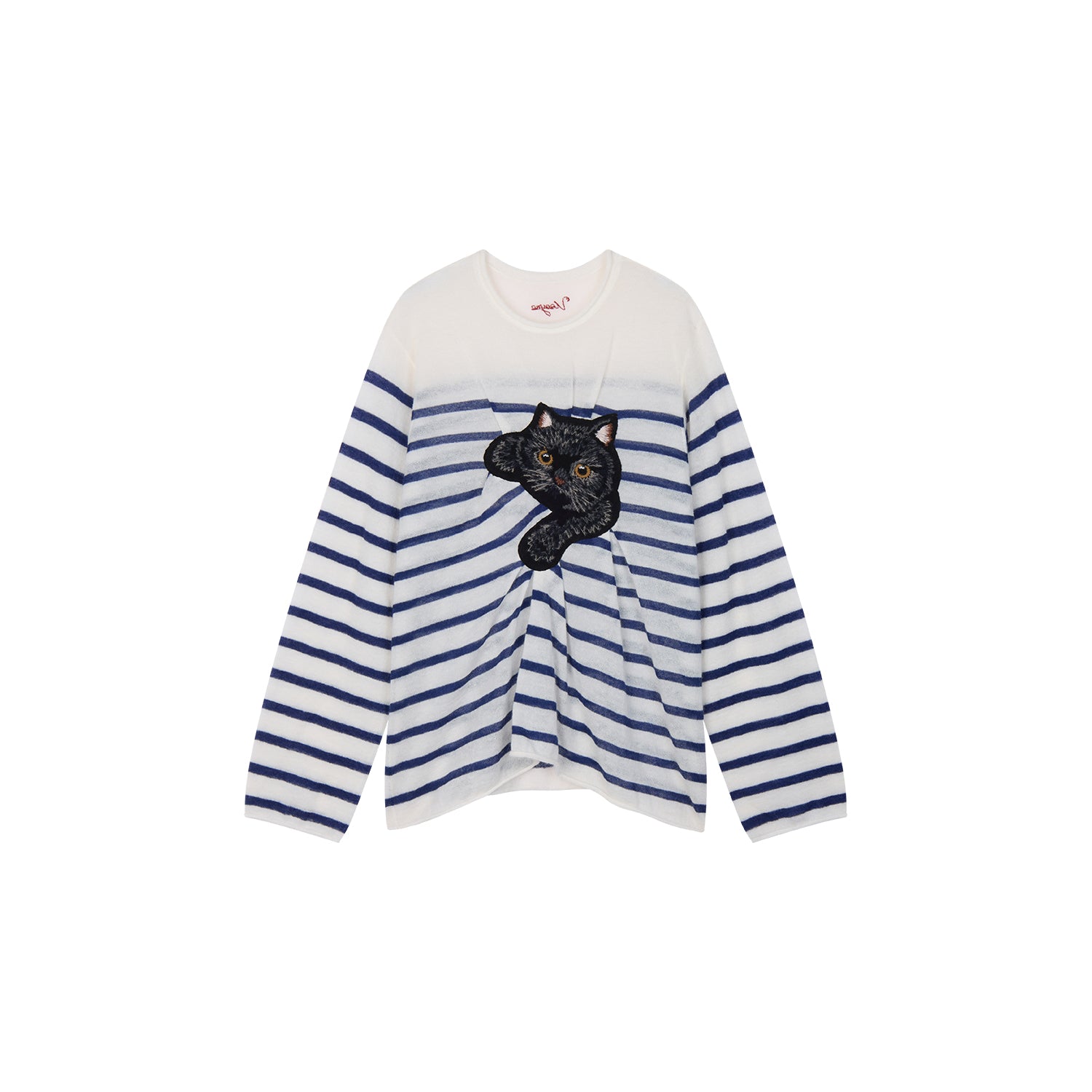 Fun Black Cat Striped Sweater