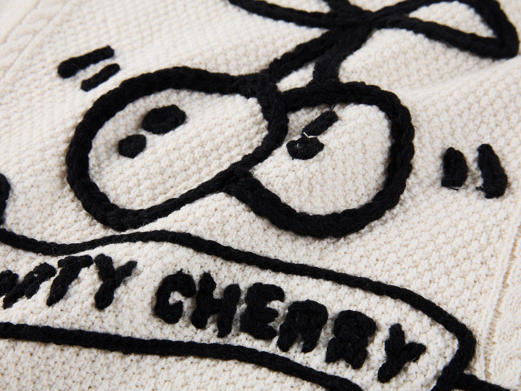 Sporty Cherry Cable-Knit Vest