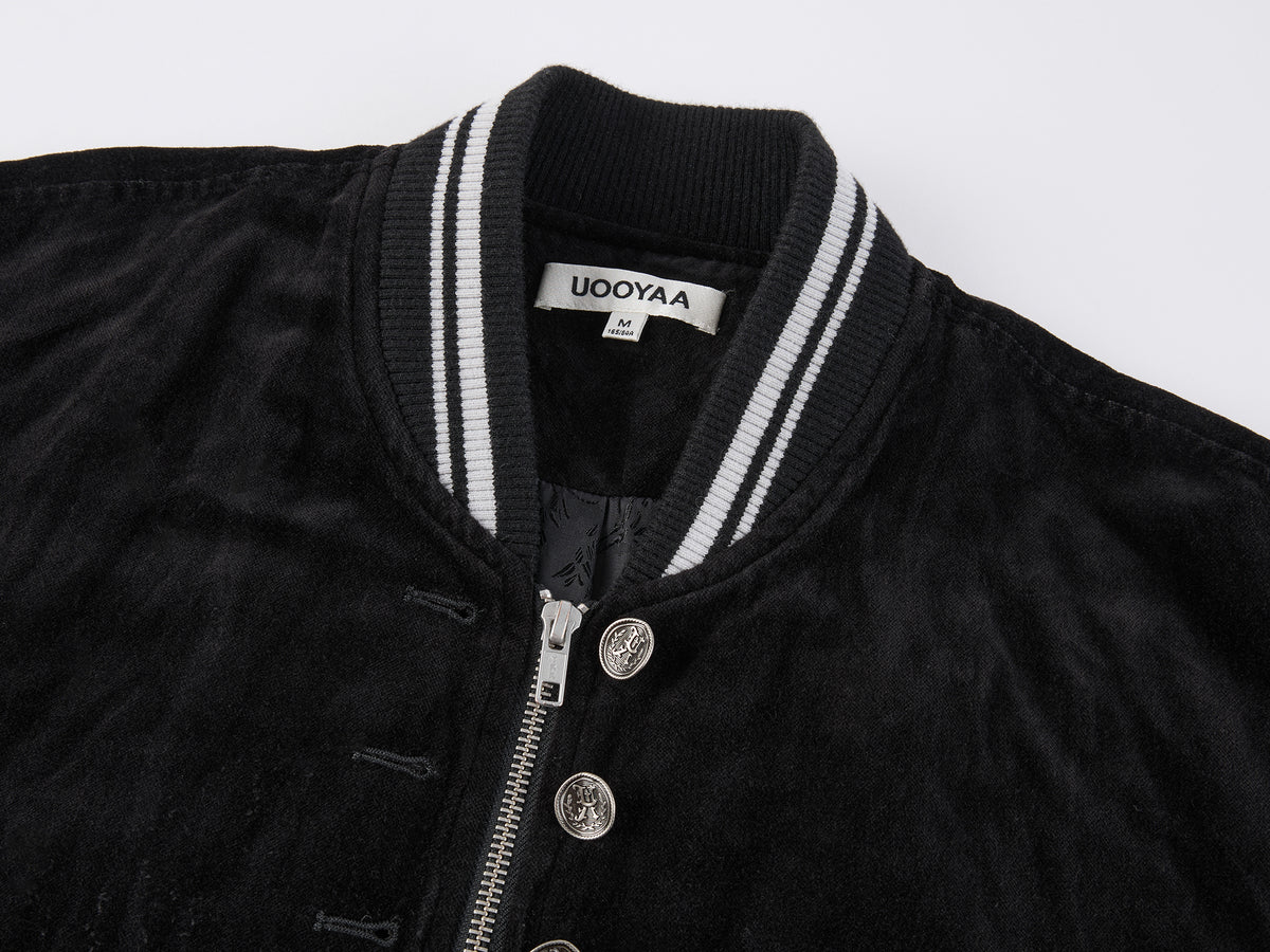 Napoleonic Officer Velvet Baseball Jacket