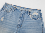Rock Patchwork Waistband Free Distressed Jeans
