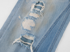 Rock Patchwork Waistband Free Distressed Jeans