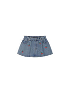 Cherry Wave Hem Denim Skirt