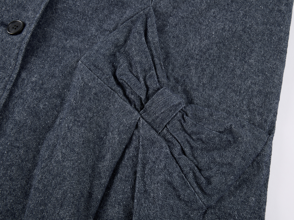 Sculptural Bow Pocket Balmacaan Coat
