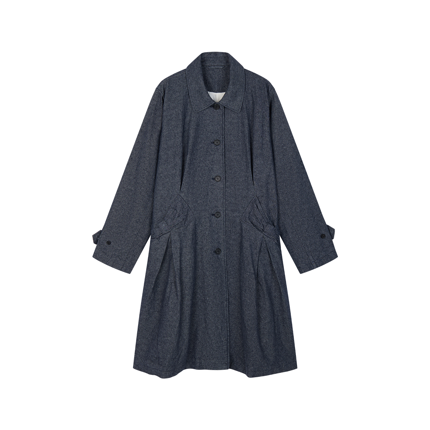 Sculptural Bow Pocket Balmacaan Coat