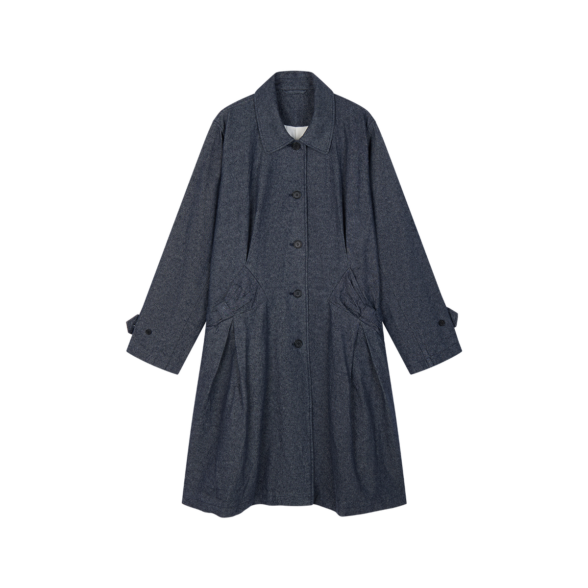 Sculptural Bow Pocket Balmacaan Coat