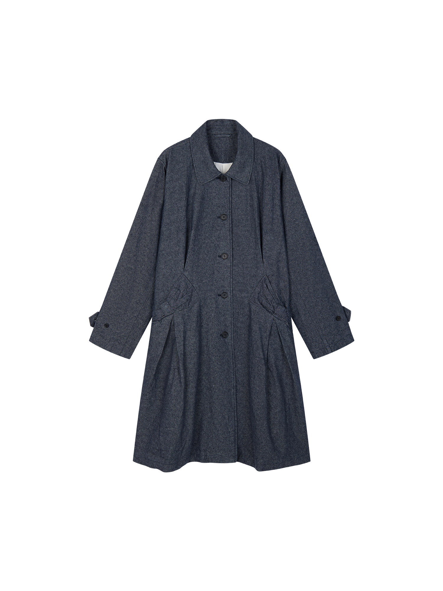 Sculptural Bow Pocket Balmacaan Coat