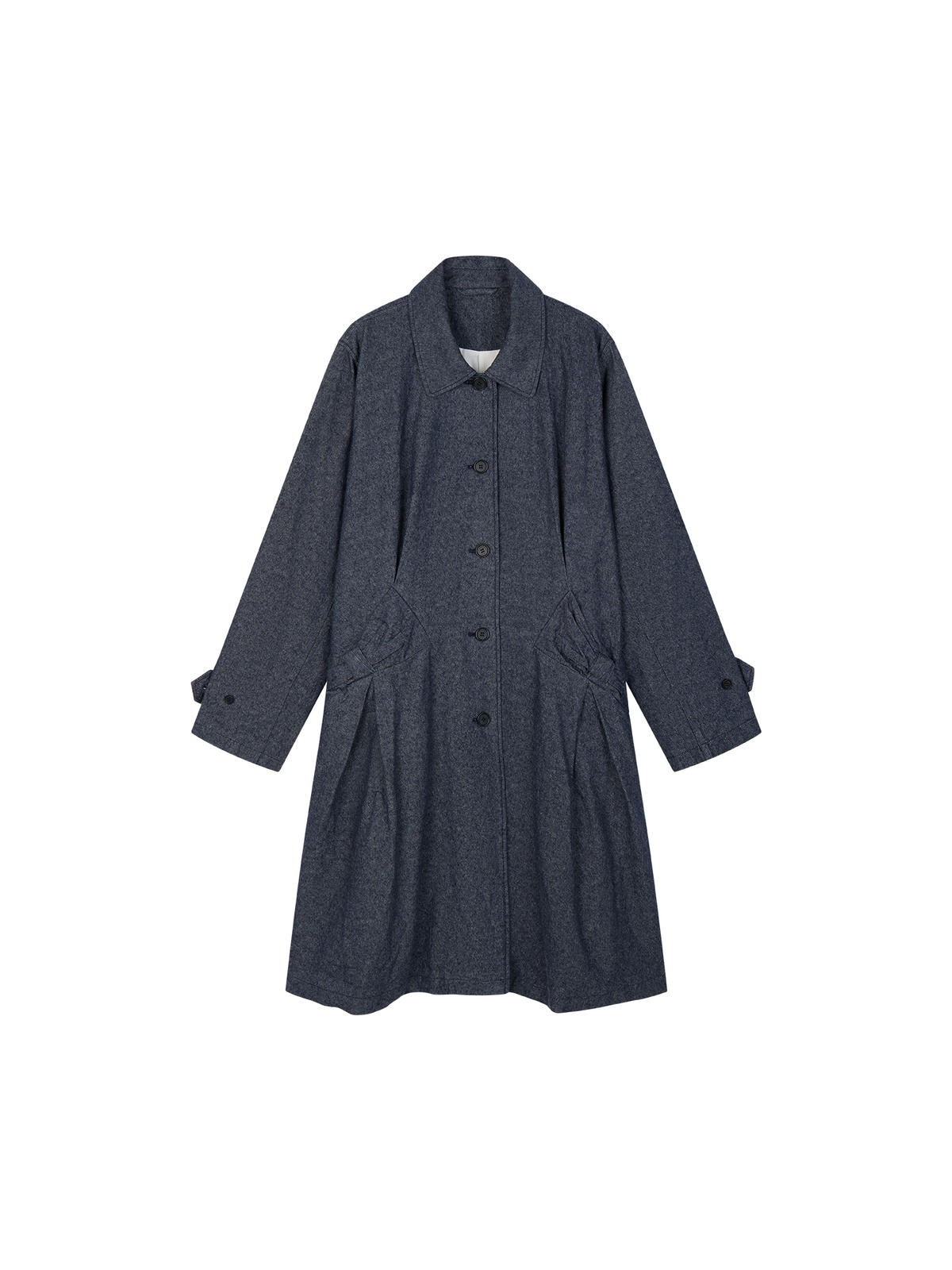 Sculptural Bow Pocket Balmacaan Coat