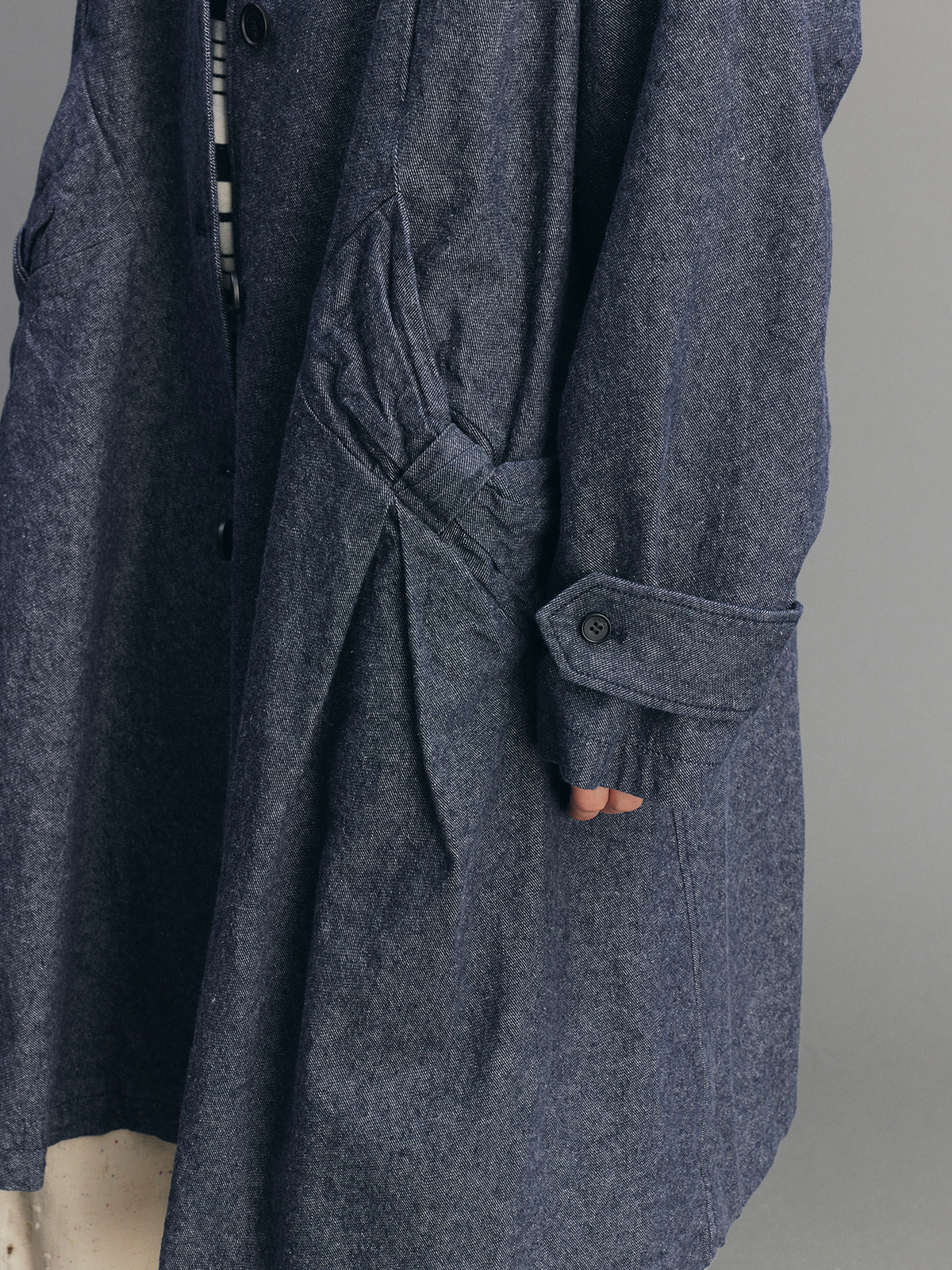 Sculptural Bow Pocket Balmacaan Coat