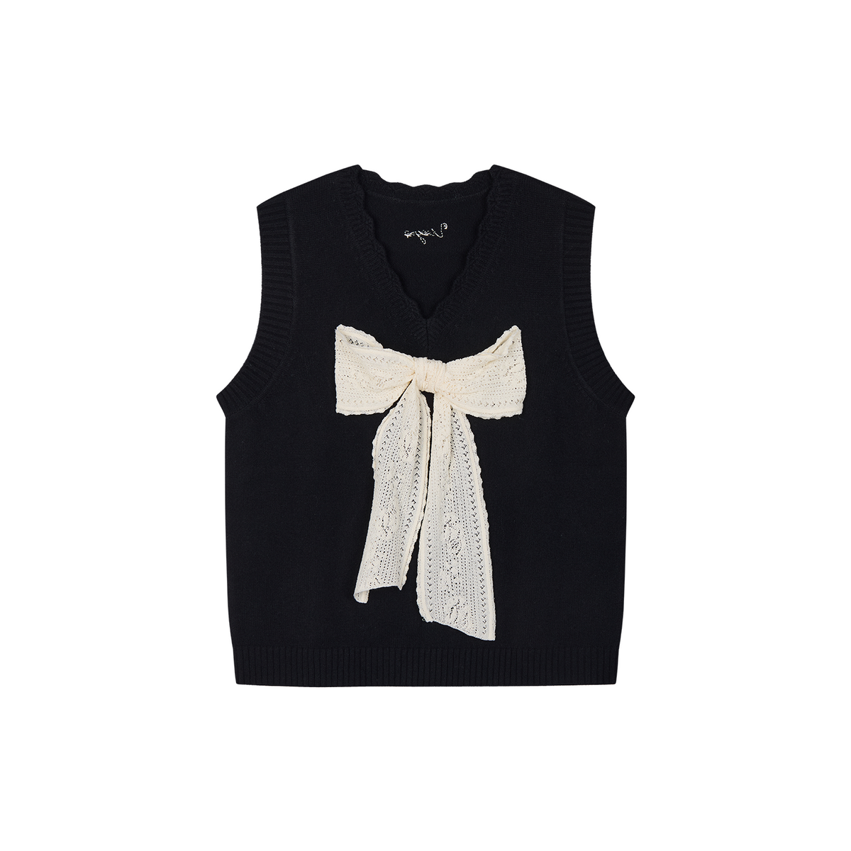 Vintage Lace Bow Knit Vest