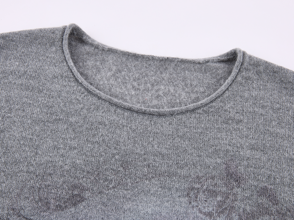 Rhinestone Pretty Girl Print Mohair Sweatshirt