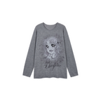 Rhinestone Pretty Girl Print Mohair Sweatshirt