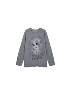 Rhinestone Pretty Girl Print Mohair Sweatshirt