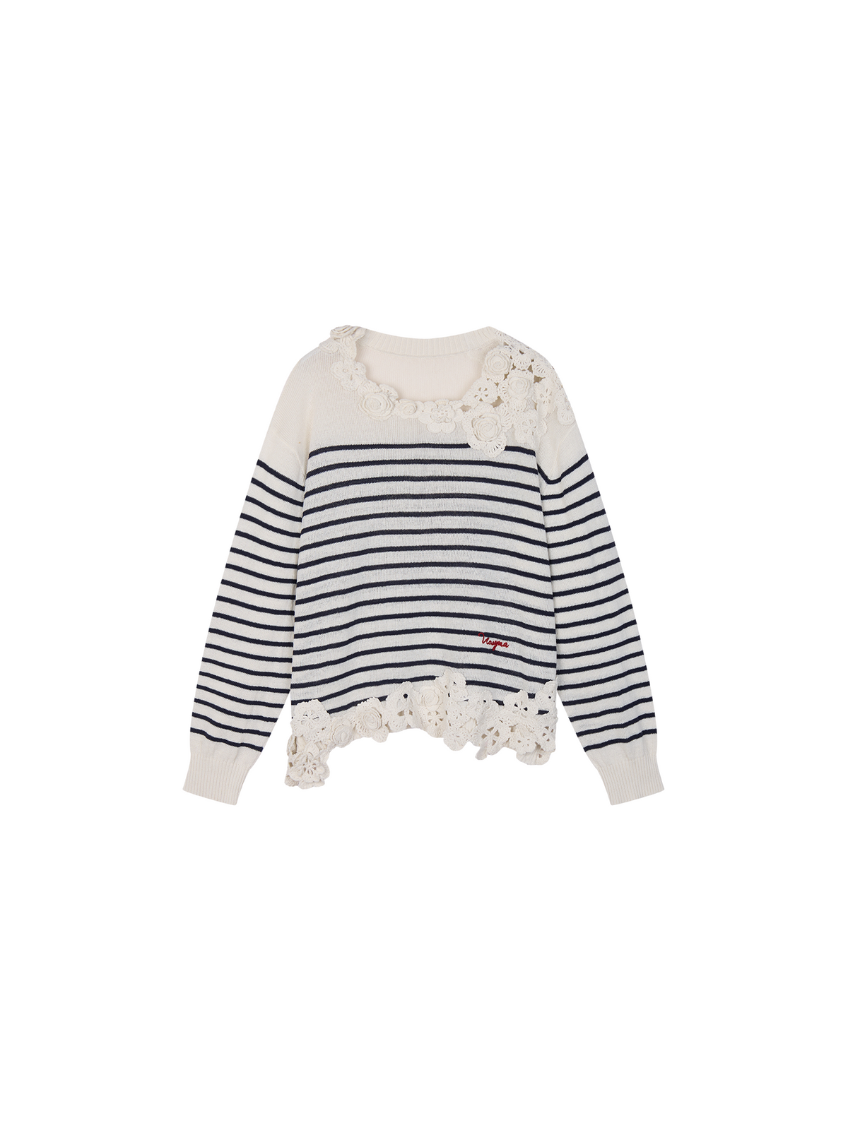 Hand-Crocheted Floral Nautical Sweater
