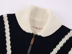 Handcrafted Sporty Cherry Sleigh-Collar Cardigan