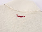 Handcrafted Sporty Cherry Sleigh-Collar Cardigan
