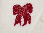 Beaded Bow Embroidered Mohair Knit Cardigan