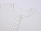 Sporty Cherry Embroidered Henley-Neck Sweatshirt
