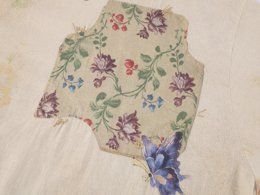 Fantasy Cat Floral Insect Patch Embroidered Robe