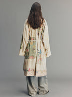 Fantasy Cat Floral Insect Patch Embroidered Robe