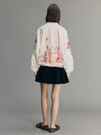 Fantasy Cat Embroidered Baseball Jacket