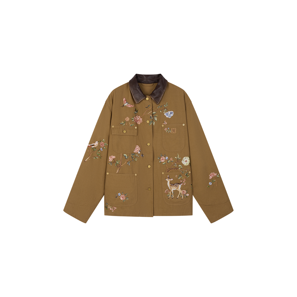 Beaded Floral Deer Embroidered Detroit Jacket