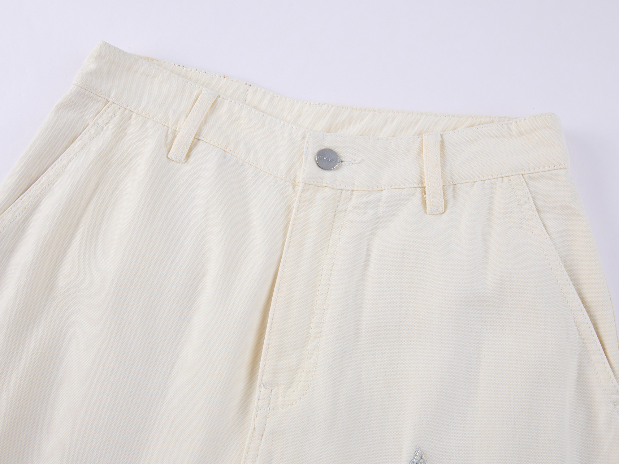 Beaded Floral Deer Washed Utility Jeans
