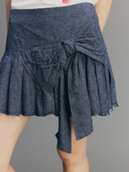 Sculptural Bow A-Line Pleated Skirt