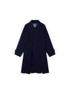 Handcrafted Indigo Bow Balmacaan Coat