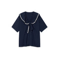 Bow Ruffle Sailor-Collar T-Shirt