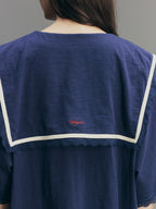 Bow Ruffle Sailor-Collar T-Shirt