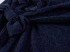 Indigo Bow Asymmetric Shirt Dress