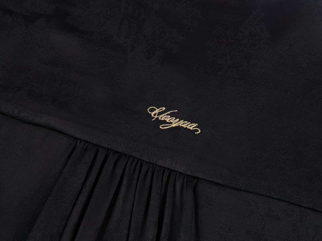 Bear Jacquard Ruffled Satin Shirt