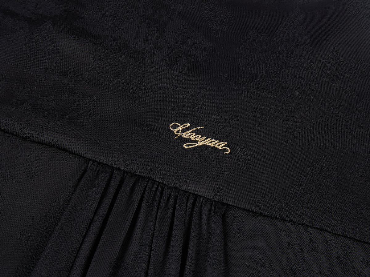 Bear Jacquard Ruffled Satin Shirt