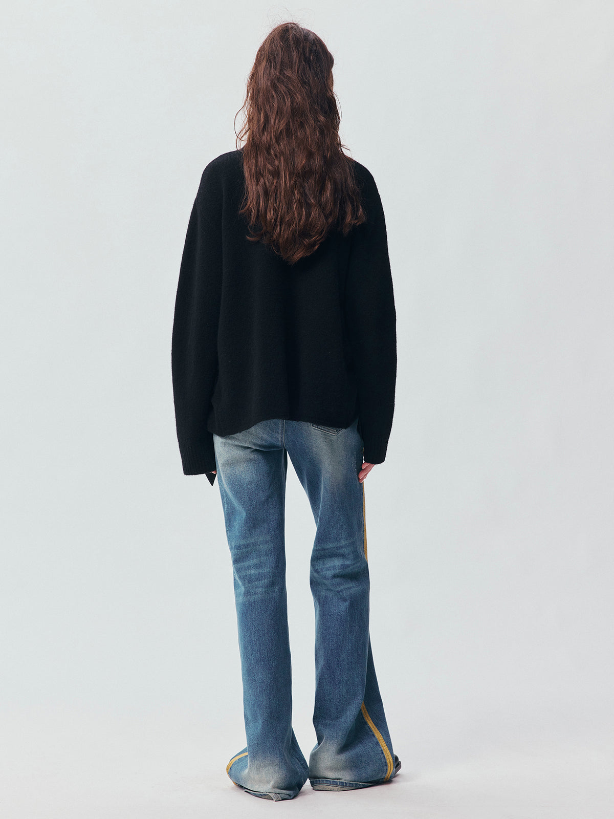 Mixed Material Bow Knit Cardigan