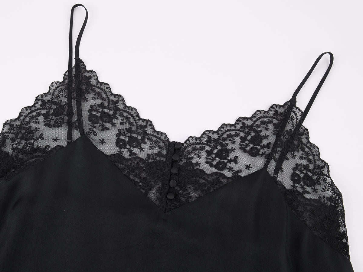 Classic Lace Panel Camisole Dress